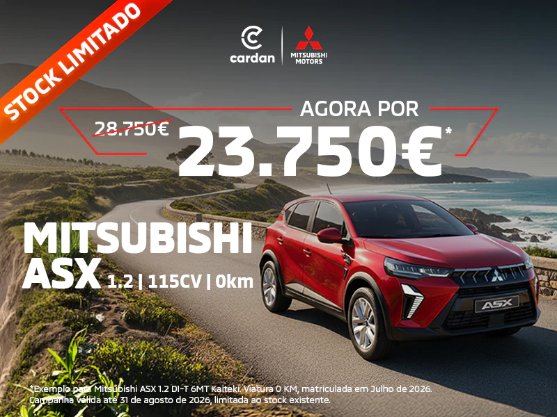 campanha mitsubishi asx por apenas 23.750€ na cardan